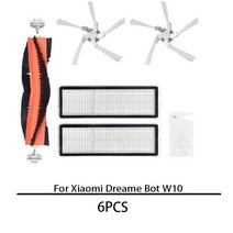 청소기 부품 호환 헤드 교체 물걸레 Dreame Bot W10 자동 청소 로봇 진공 액세서리 메인 사이드 브러시 커버 HEPA 필터 걸레 천 예비, 06 6pcs