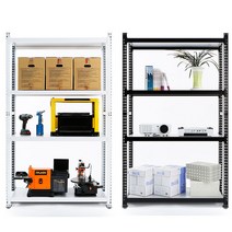 중량랙 무볼트 조립식 철제선반 3단 4단 1200선반 1200 X 450 X 1840, 독립형1200X450X1840_4단-블랙