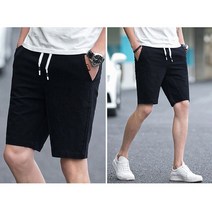 끌리시아 캐주얼 남녀공용 면 밴딩 커플 기본 반바지 M~5XL 빅사이즈 HP04-W