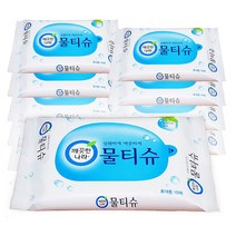 깨끗한나라 휴대용 물티슈 10매 10입, 10개