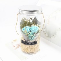 꽃병 생화 조화 화병 비누 장미 꽃 꽃다발 LED 라이트 스트링 유 방꾸미기 데코 소품, 02 B