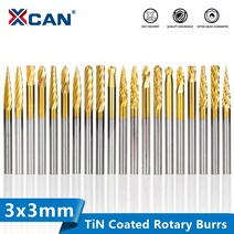 로터리바 금속 목재용 xcan 로터리 파일 3x3mm 텅스텐 카바이드 로터리 버 목공, 10pcs 더블 컷
