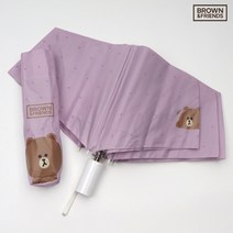 브라운앤프렌즈 접이식 휴대용 하트패턴 3단 완전 자동 55 우산
