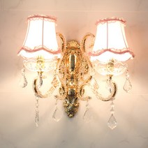 데코하우스 인기고급샹들리에조명모음_완조립상품(당일발송)주방식탁안방거실조명등, 66_에슐리벽2등핑크갓