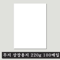 [성실한오피스] 금박 인쇄 무지 상장 용지 100매, 100매입, 무지 상장 용지_220g