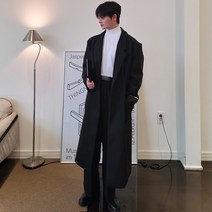 제스토 오버핏 싱글 맥시 롱 울 코트 겨울 루즈핏 남자