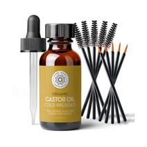 Organic Castor 오일for Eyelashes and Eyebrows with Applicator Kit Brow and Eyelash Growth 세럼 by Pure