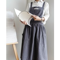 린넨앞치마 7색 북유럽 모던 디자인 베이직 커피숍 어린이집, 네이비