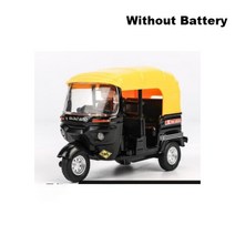 미니 전기차 합금 자동차 모델 시뮬레이션 오토바이 인도 세발 자전거 대여 Tuk 택시 당겨 뒤로 빛 소리 장난감 들을위한, 02 without battery