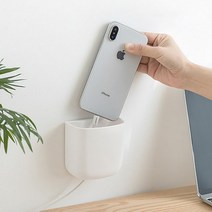강력한 무타공 리모컨 수납 벽홀더 핸드폰 충전 거치대 다용도 벽걸이 수납 걸이 꽂이 수납함, 단품
