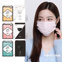 힐타임 투와이어 마스크 100매 컬러 숨쉬기편한 덴탈, 투톤 50매, 블랙 50매, 투톤,블랙, 1세트