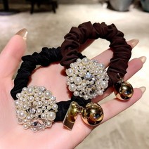 논송이 고급진 진주 방울 머리끈 헤어끈