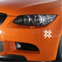 인상쓰는 자동차 화난표시 빠직 스티커 2P 주유구커버, 블랙, 대형