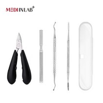 손톱 발톱 니퍼 큐렛 두꺼운 발톱 무좀 정리 관리 도구 4종세트 + 케이스 포함