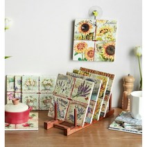 인테리어 타일 그림패턴 냄비 컵받침 가정 테이블보호, 냄비받침 올리브 20x20 A