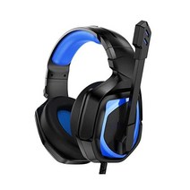 PS4 PS5 Xbox 스위치용 Emonoo 게임용 헤드셋 PC MAC용 활성 소음 제거 마이크 유선 오버이어 헤드폰 파란색, 블루