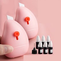 개인정보 지우개 문서 보안용 롤러 스탬프 택배 주소, 분홍2개+잉크6병+작은 커터칼 사용 가능