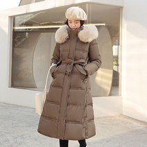 중학생롱패딩 가벼운 여학생 오버핏 롱패딩 허리 벨트 슬림 패딩 K12