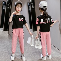밀크봉봉 여아 봄 여름 면 반팔 아동복 트레이닝 세트