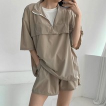 코디제이 여성 트레이닝복세트 스트링반팔아노락세트 남녀공용 투피스 바람막이 반바지