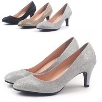 빅사이즈 글리터 하이힐 펌프스 여성구두 반짝이 힐구두 7cm