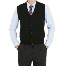 [KT알파쇼핑]남성 국산 울 브이넥 오픈형 니트 베스트 조끼 JP-VEW-OV-블랙