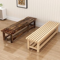 평벤치 평의자 목재 원목 거실 정원 야외 벤치 의자, 이중층 보강 120X40X40