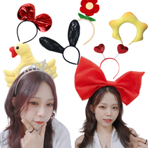 리빙듀오 파티 머리띠 인생네컷 소품 생일 인싸템 놀이동산 학예회 160종, 006.구슬머리띠 고양이귀(056)