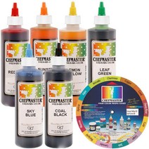 미국직구 미국 케이크 서플라이 리카겔 10.5온스 케이크 장식 6컬러 키트, 수량, 상세참조