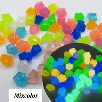 어항 정원 조경 야광 조경돌 자갈 꾸미기 50/100 pcs 장식 빛나는 돌 어두운 자갈에 바위 야외 물고기 탱크 수족관, 100pcs, Mixcolor