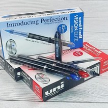 필기구 볼펜 생잉크 0.5mm 수입 펜 유니볼 ELITE 1다스 문구반점 micro Vision 미쓰비시 수성, 블루 1다스, 본상품선택