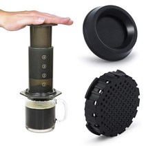 커피 필터 종이 모자 및 플런저 끝 가스켓 씰 교체 부품 세트 Aeropress 커피와 에스프레소 메이커를위한 맞춤, 하나, 검정