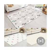[리빙코디] 2개구성 다용도 리빙매트(150x200) 거실 놀이방매트, 색상:04.리빙매트150-루즈헤링본 1+1