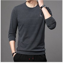 HUIJIE HAZZYS 남자 캐시미어 긴팔 가을 겨울 보온 빅 사이즈 캐시미어 맨투맨 남 캐주얼 핏