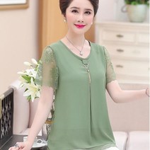 뉴타임즈 중년 여성 반팔 블라우스 N008Z