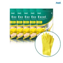 안셀 라텍스 고무장갑 5개입 10개입 소형 중형 대형 집게1p증정, 1-3)엑셀, 대(L), 5개, 대(L)