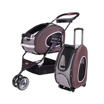 이비야야 5in1 콤보펫유모차 FS1009, 브라운+이비야야레인커버 기본형