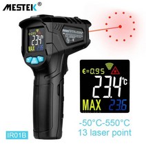 풍량계 풍속계 차압계 풍속 풍향 MESTEK 적외선 온도계 800도 또는 1472 화씨 고온 측정기 다채로운 화면 IR 시리즈 디지털 온도계 디지털 온도계 디지털 온도계, IR01B