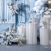 접이식원통형 디저트 테이블 파티용품 케이크받침대, 직경40높이40/60/80패널제공