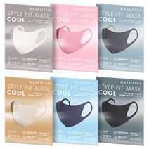 마스키치 스타일핏 쿨 마스크 6세트, M 1팩, 혼합색상