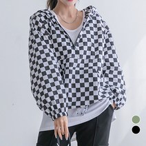 [나크21] (55~120) 반오픈지퍼 체크 아노락 DM21-T-55
