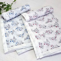 시어서커 1+1 냉감 얇은 여름 홑이불 싱글 2장, 포피 블루+레드