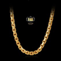 18king 18K 도금 8각BOX체인 목걸이 L