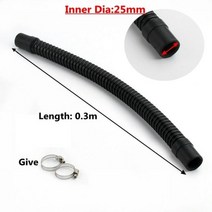 호스릴 분사기 수도 정원 1PC 20 25 32 40 50mm I.D 플라스틱 수족관 내구성 골판지 파이프 물고기 탱크 입구 출구 공동 호스 물 펌프 공급, 1개, 25mm X 0.3m