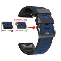 Garmin Descent G1 Solar Mk1 Mk2 Mk2i 시계대 스포츠 2 색 실리콘 방수 손목대 가민 Quick Fit 22mm 26mm 스트랩, #1