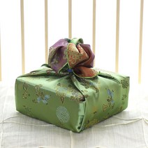 국화꽃 홑보자기 양단보자기 사이즈 70 90 110 혼례포장단, 70 X 70, 연두색