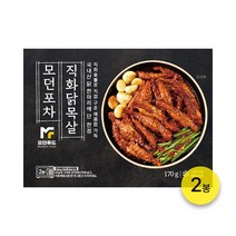 [모던푸드] 국내산 매콤한 수제 불맛 직화닭목살 2봉 / 매콤 달콤 / 직화구이 / 간편조리 찜팩 / 특수부위, 170g, 2개