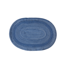 멜팅룩 모던 타원형 린넨 식탁 테이블매트 위빙 플레이스매트 4P, 블루
