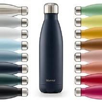 블룸탈 음료수 병 찰스 - 누출 방지 BPA 프리 따뜻한 음료와 차가운 음료의 보온 시간 750ml, 06 - 다크 오션 블루, 350ml