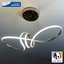 식탁조명 뫼비우스 LED 펜던트 카페 인테리어 조명 리본 식탁등 크리스탈, 9. 와이드링(화이트) 삼성칩_노란빛(전구색) 고급 설